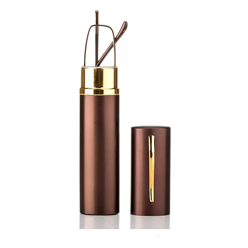 Copper Compact Metal Pen Type Tube Reading Glasses for Men and Women +2.00 1