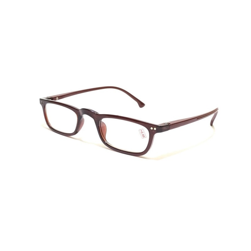 Slim Brown Reading Glasses For Men and Women with Spring P01SPBR 1