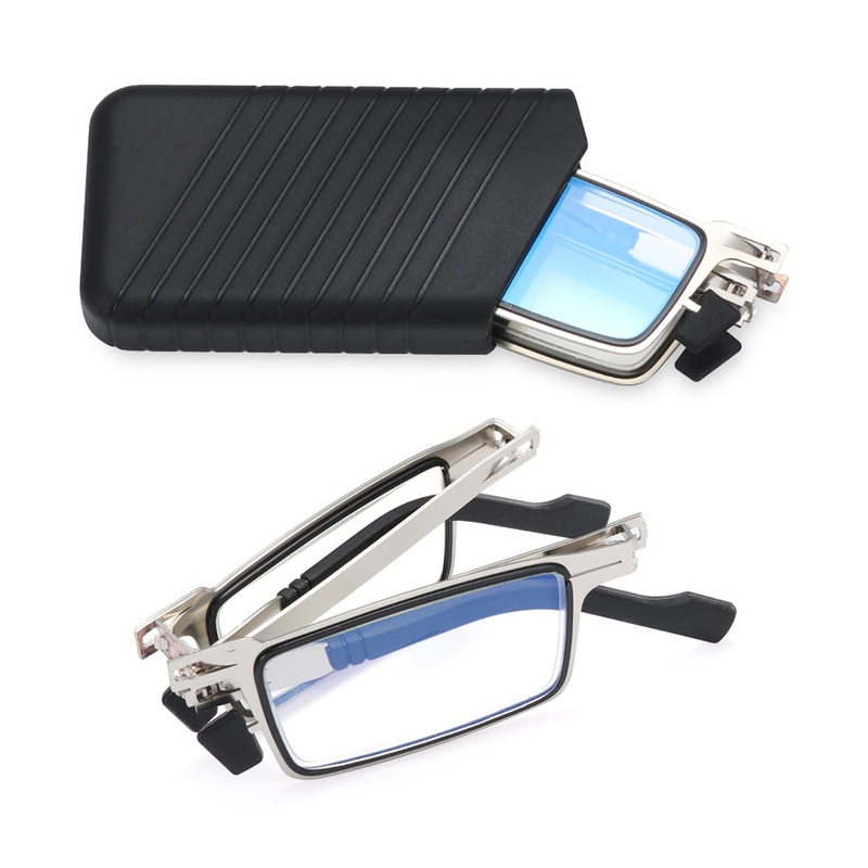 Foldable Reading Glasses with Case Blocking Blue light Eyeglasses +1.00