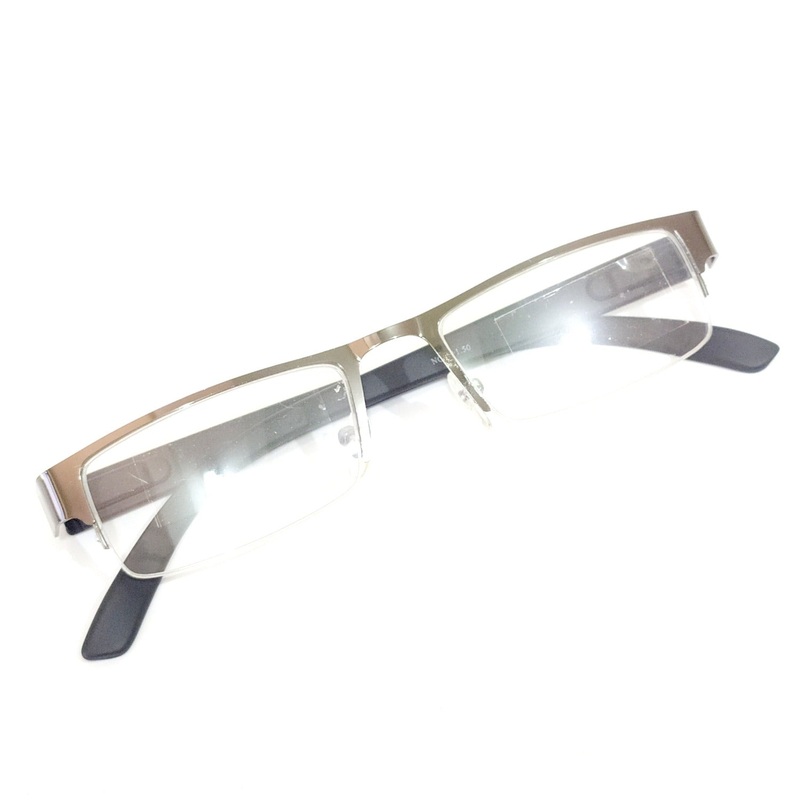 Grey Metal Supra Reading Glasses +1.00