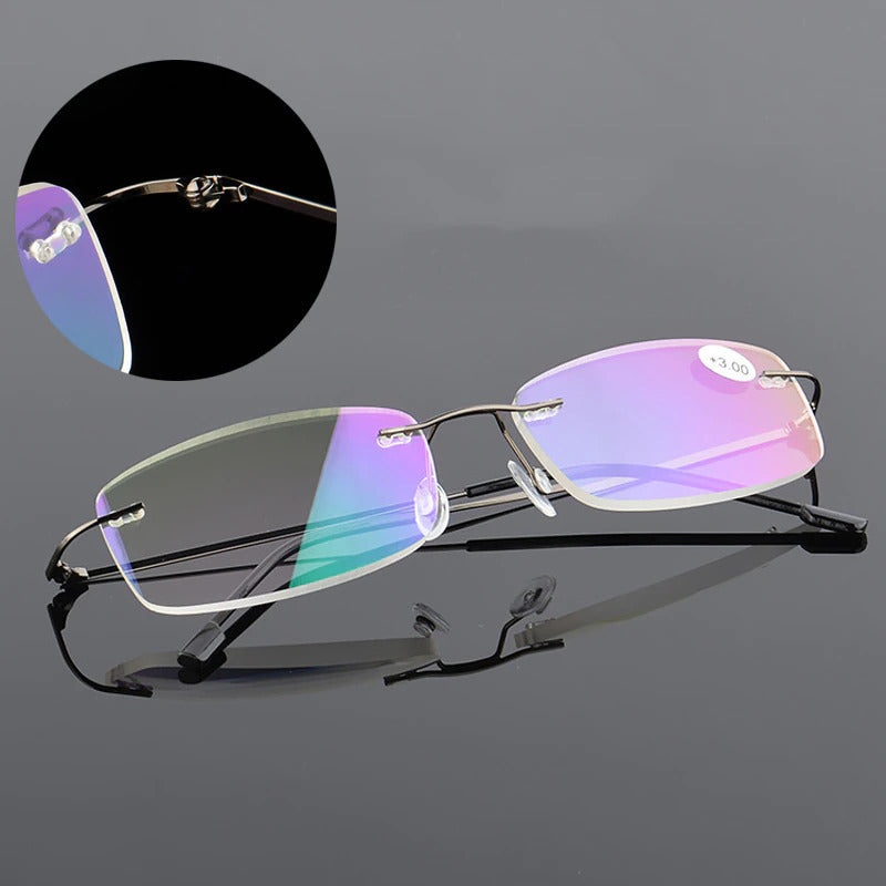 Rimless Frameless Rectangle Reading Glasses For Men Women 1