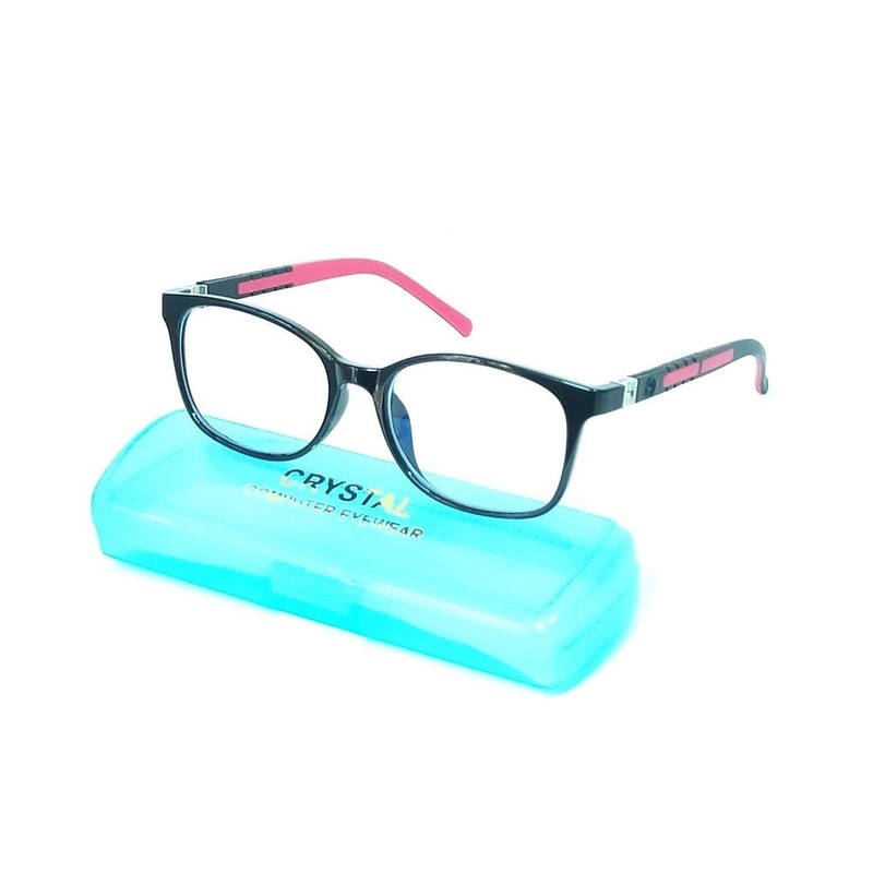 Eye-Catching Square Black & Red Glasses – Blue Light Protection for Kids 6-10