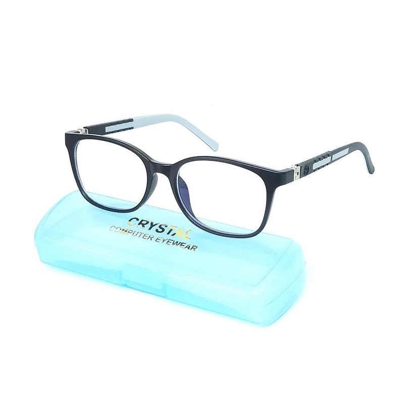 Graceful Grey Square Glasses – Blue Rays Blocking Glasses for Young Eyes, Ages 6-10