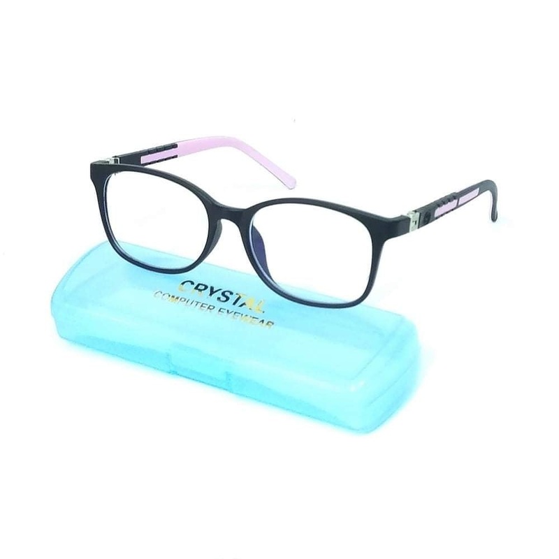 Posh & Perfect: Square Black & Pink Glasses – Blue Light Blocker for 6-10 Years Old