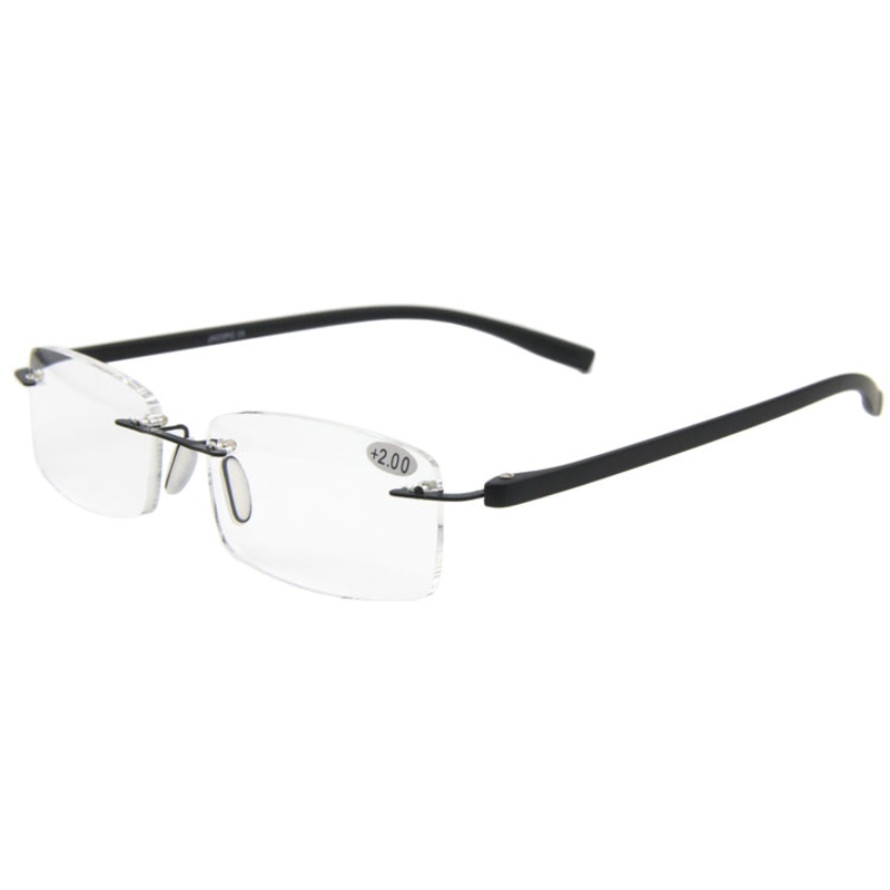 Rimless Frameless Blue Light Reading Glasses For Men Women 1 Black