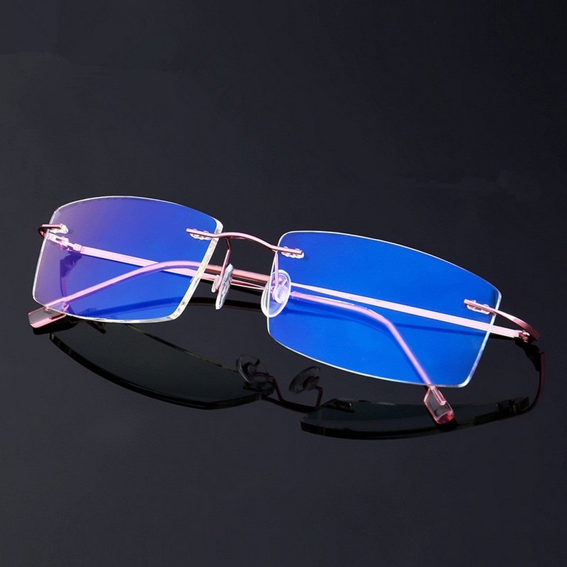 Rimless Frames Frameless Specs Blue Light Glasses For Men and Women Eyeglasses Computer Glass Black