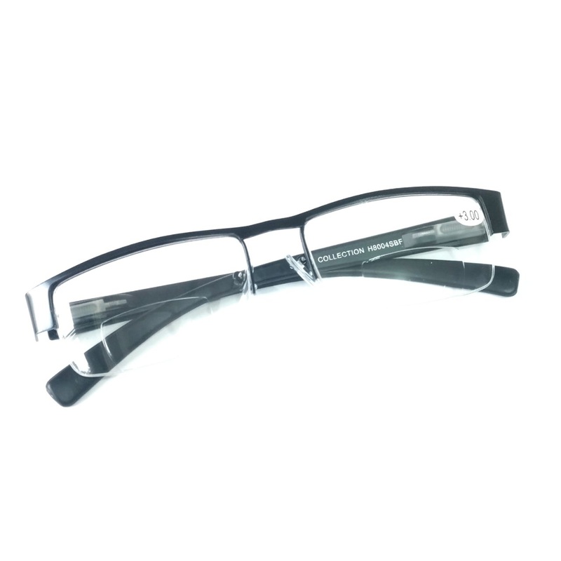 Black Supra D Bifocal Reading Glasses For Men and Women +1.00