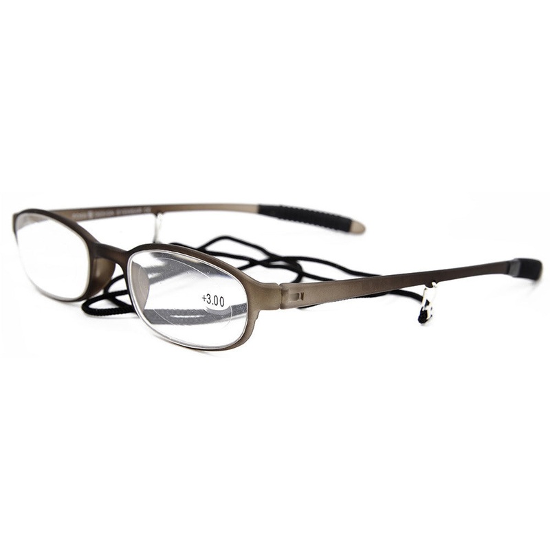 Flexible Memory Reading Glasses for Men and Women – Grey Oval TR90 Frames