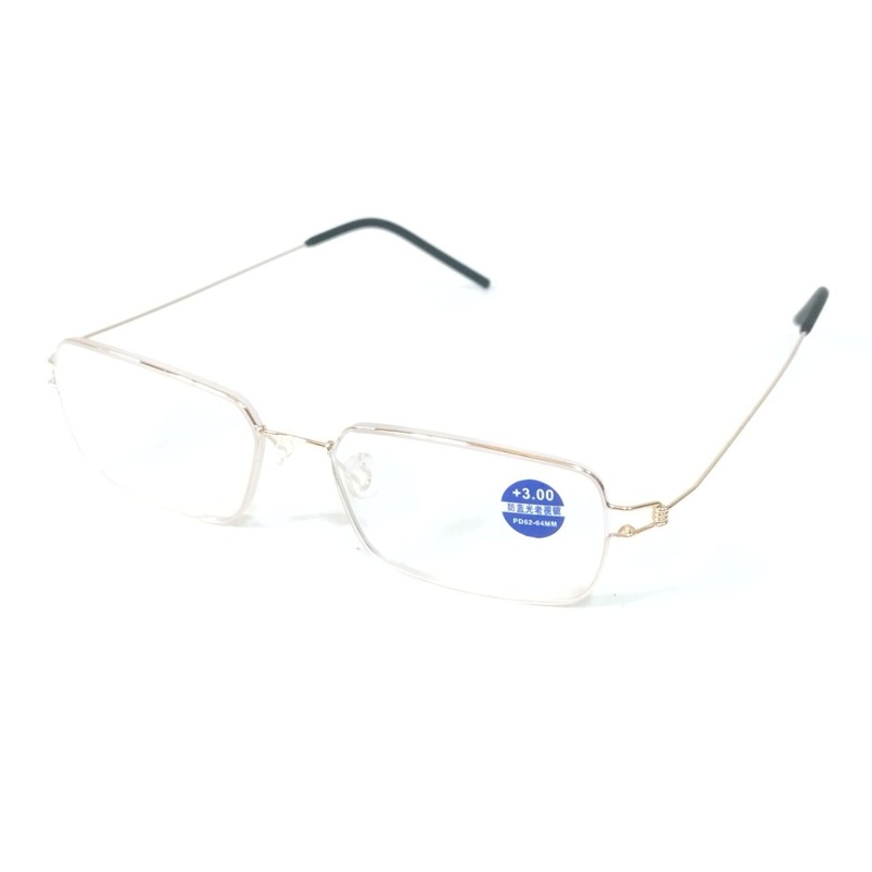 Gold Plated Wire Frame Ultra Light Weight Blue Light Reading Glasses 1