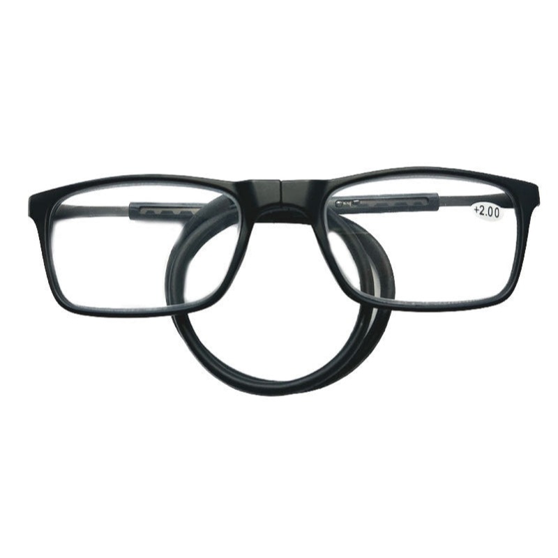 Stylish Blue Ray Filter Folding Hanging Reading Glasses Black New