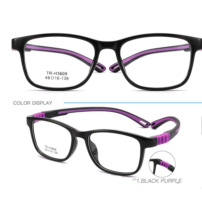 Kids Black Unbreakable Glasses TR 6809