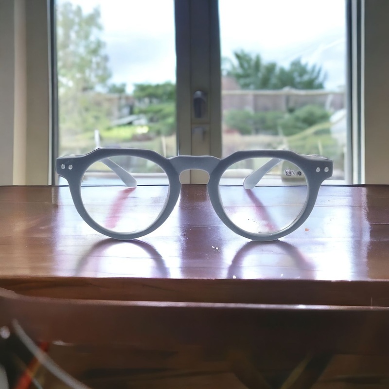Round Hexa Full Frame  Reading Glasses Shine Black +1.00