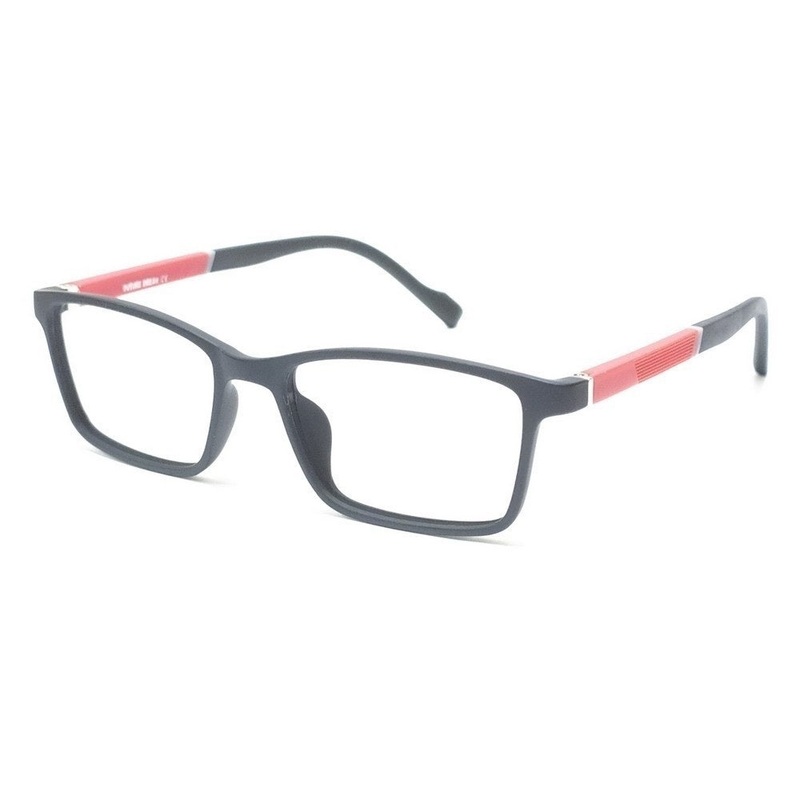 Black Red Rectangle Kids Spectacle Frames Glasses for Kids 76302C6 for 3 – 8 Year Children