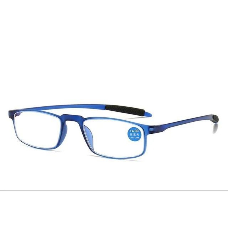 Blue Flexible Memory Anti Blue Light Reading Glasses Blue 1.00