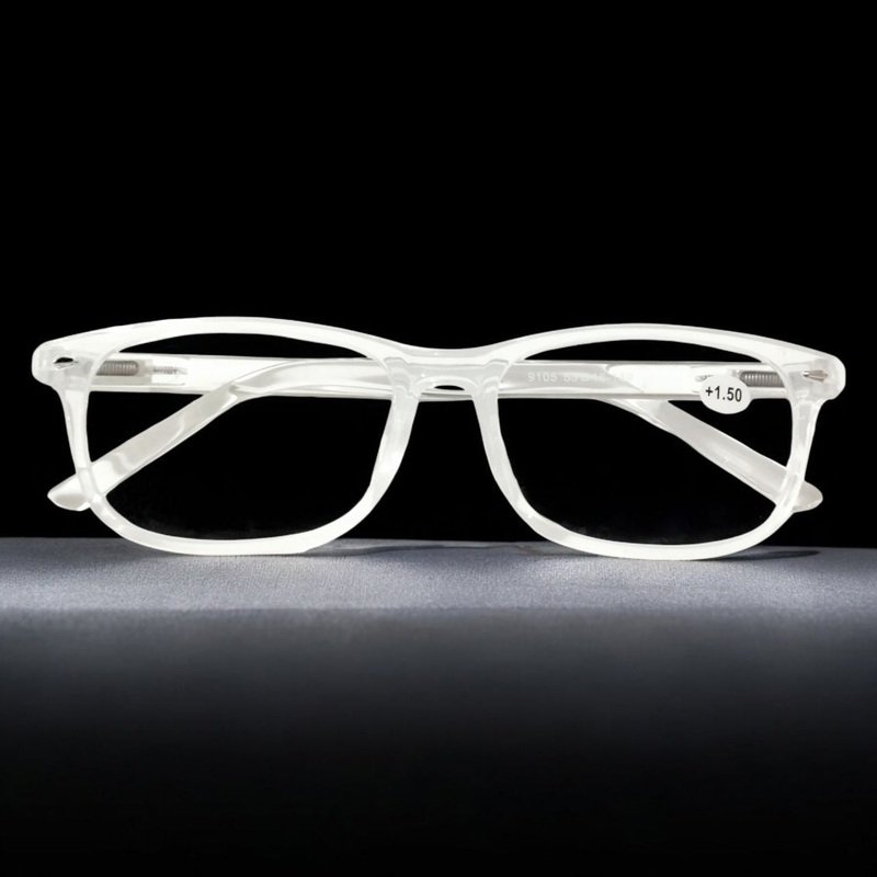 Clear White Transparent Glasses with Reading Power +1.50