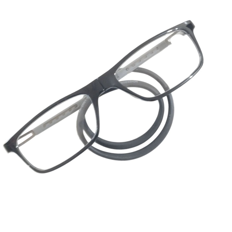 Stylish Folding Hanging Reading Glasses Shine Black +1.25