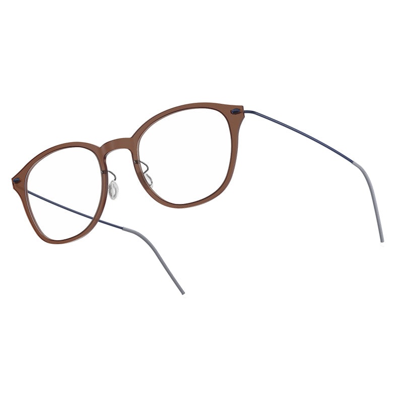 LINDBERG NOW 6506 Front: C02M (Semi-transparent matte Brown) / BasicTemple: U13 (Matt Dark Blue) 46-19-140