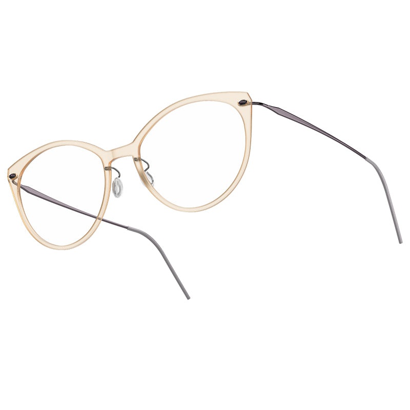 LINDBERG NOW 6564 Front: C21M (Semi-transparent cream) / 803Temple: PU14 (Glossy Pink Grey) 48-17-140
