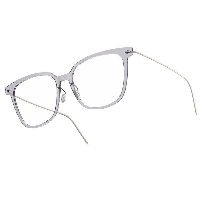LINDBERG NOW 6625 Front: C07M(Transparent glossy grey) / BasicTemple: U38 (Argento bianco opaco) 54-17-140
