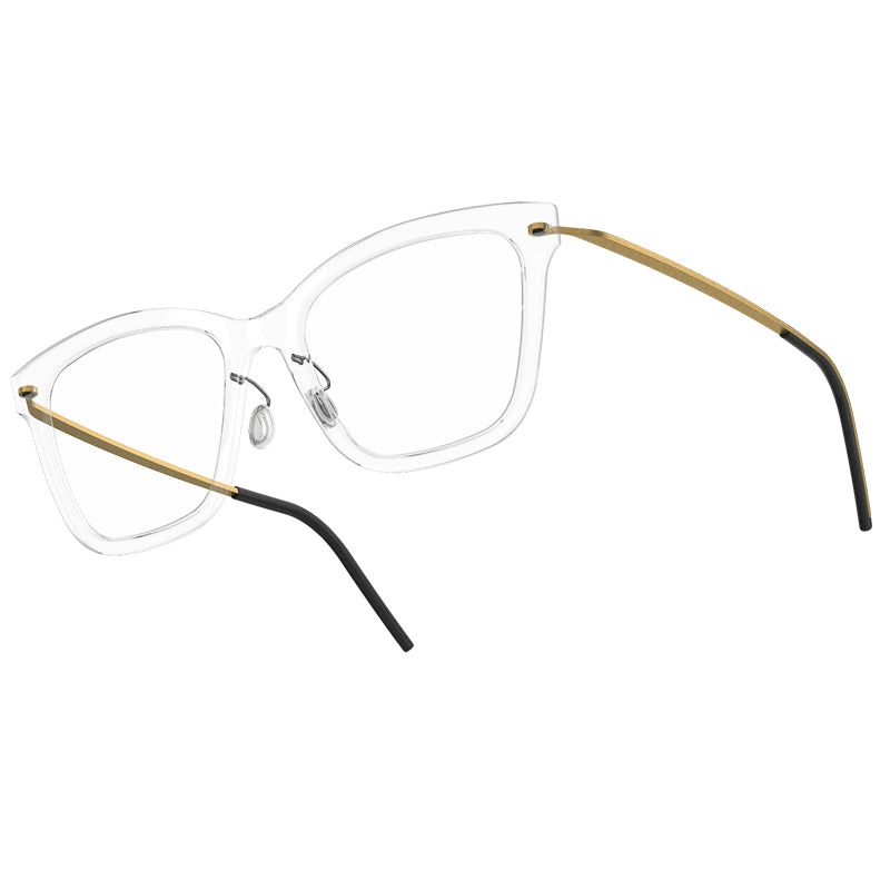 LINDBERG NOW 6635 Front: C01(Transparent shiny crystal) / Temple802: GT(Matt Gold) 48-18-140