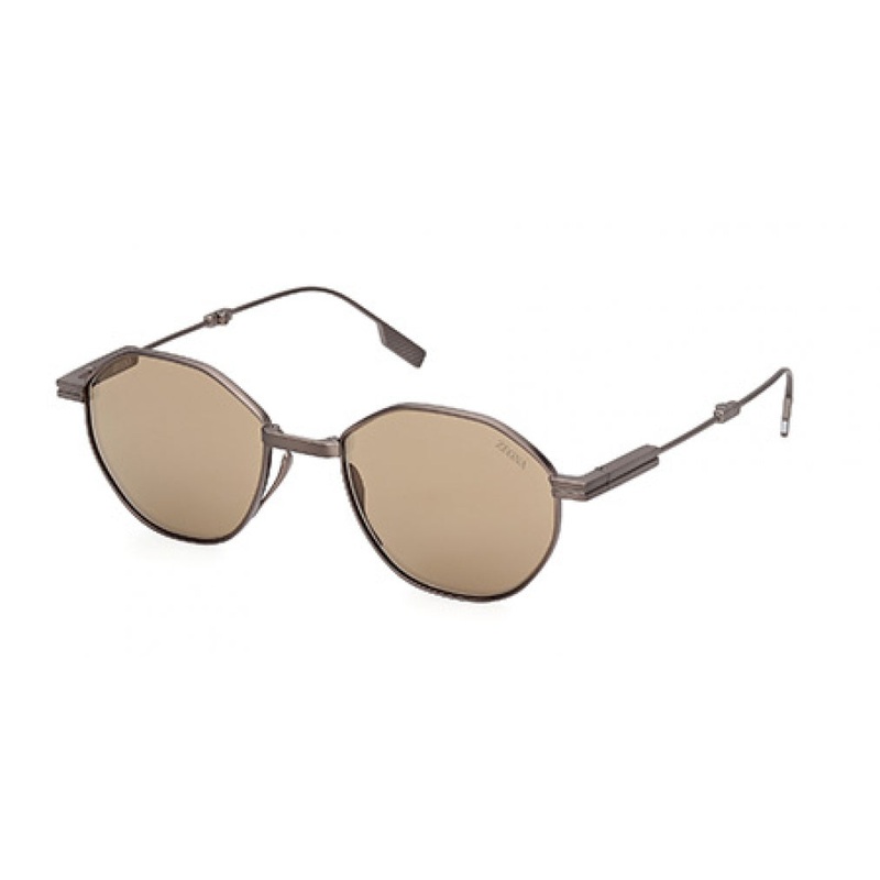 ZEGNA 0247 Sunglasses 34E – Shiny Satin Light Bronze – Brown