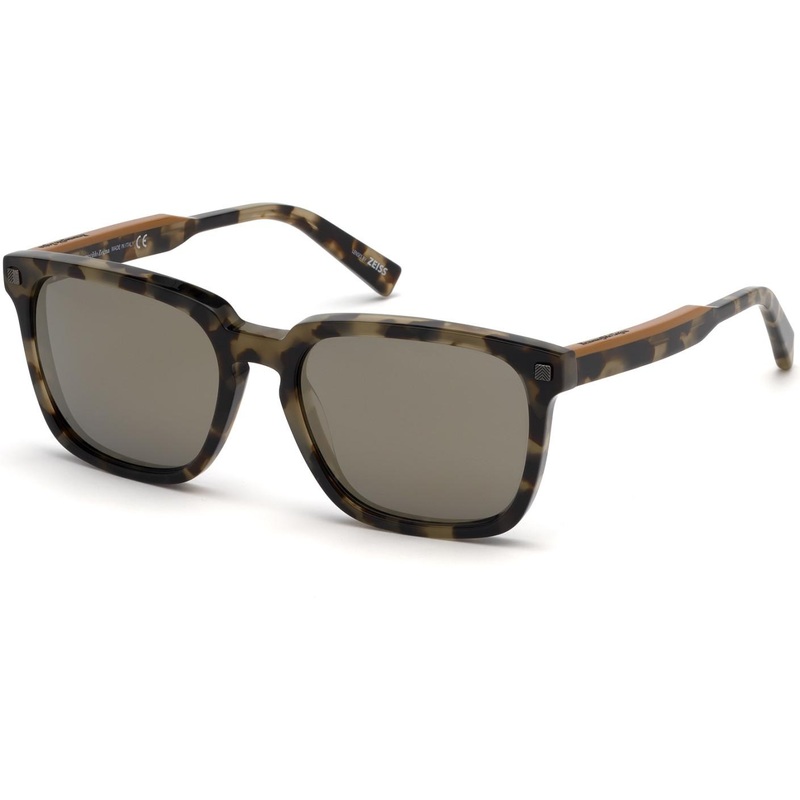 ZEGNA 0119 Sunglasses 55C – Coloured Havana / Smoke Mirror – Grey