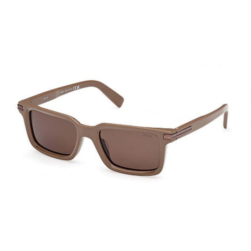 ZEGNA 0249 Sunglasses 45E – Shiny Light Brown – Brown