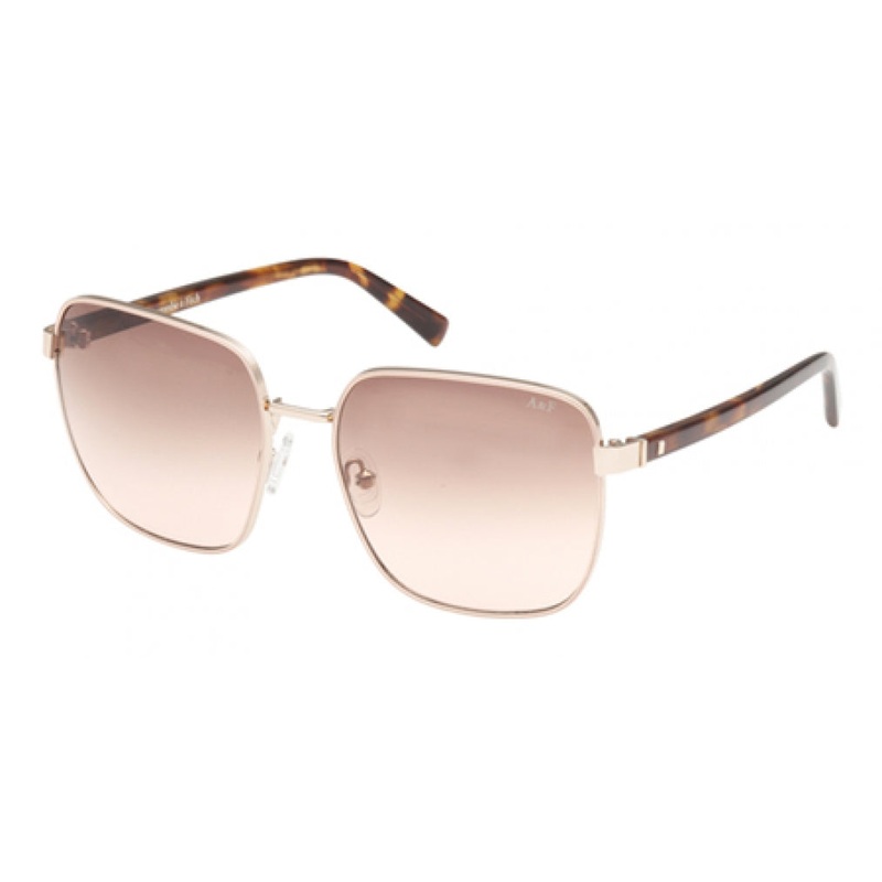 ABERCROMBIE & FITCH 00019 Sunglasses 33F – Shiny Pale Gold – Dark Havana – Gradient Brown