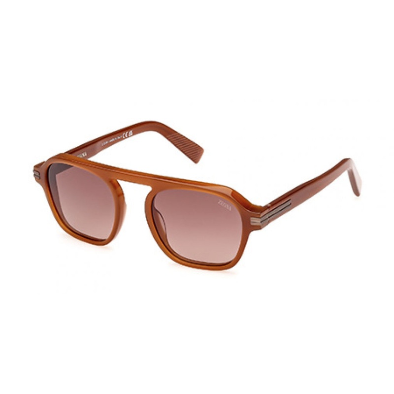 ZEGNA 0241 Sunglasses 45F – Shiny Light Brown – Gradient Brown